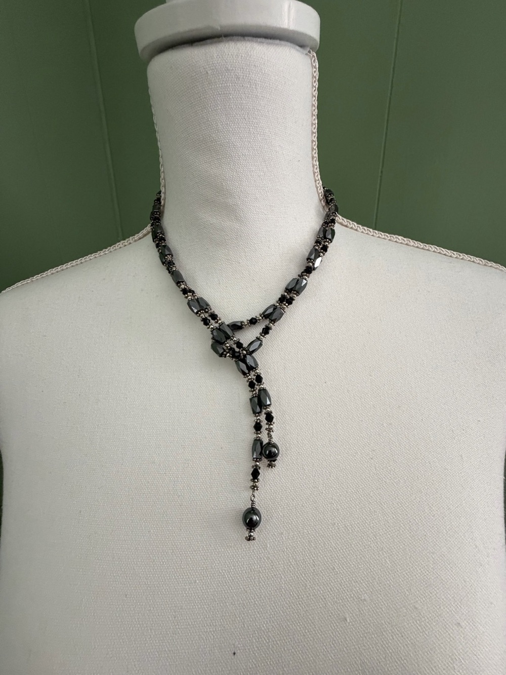 Magnetic Gunmetal Faceted Bead Multi Wear Design Necklace Bracelet